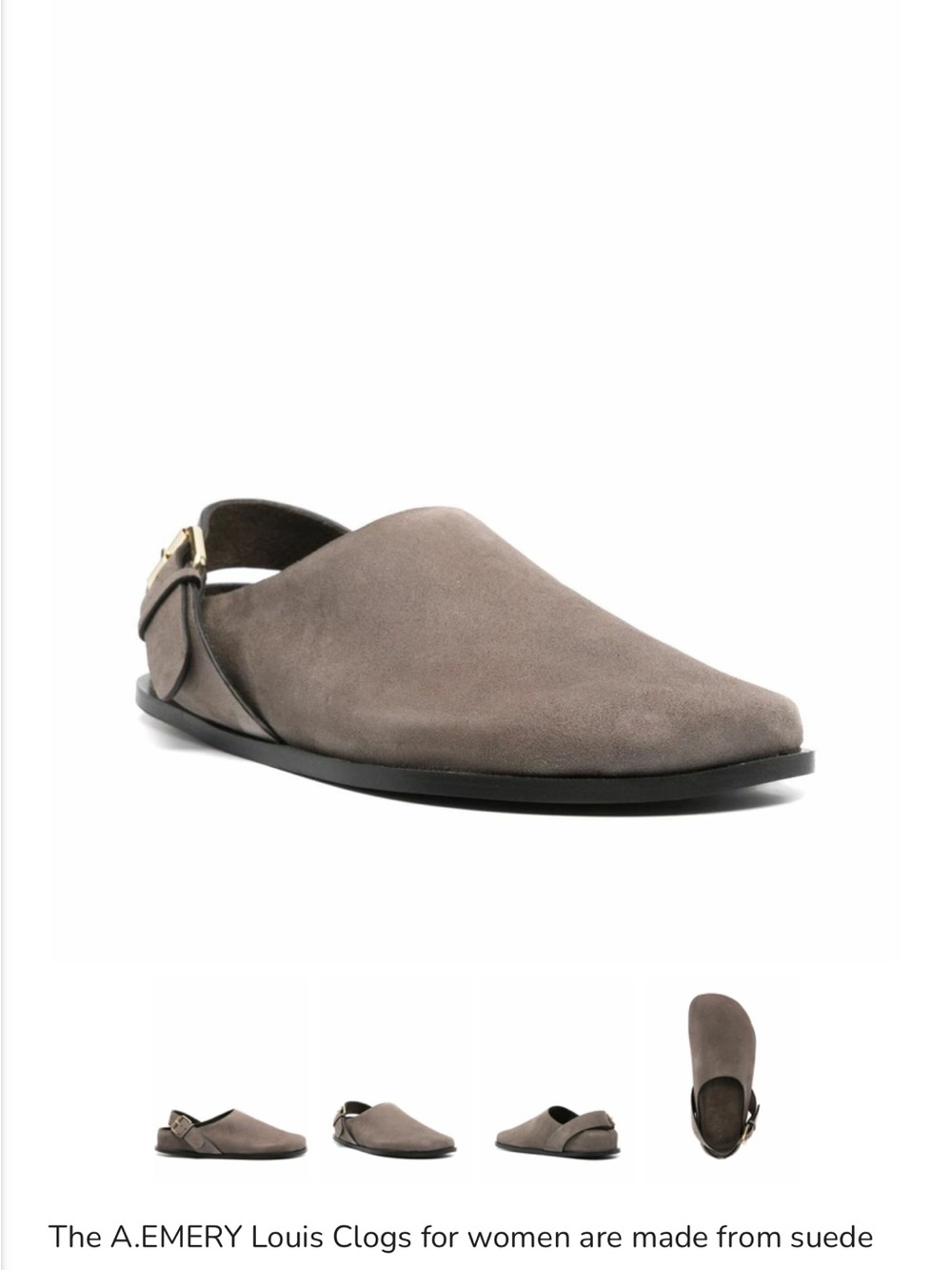 A.Emery Women’s Suede Slingback Clog in Taupe